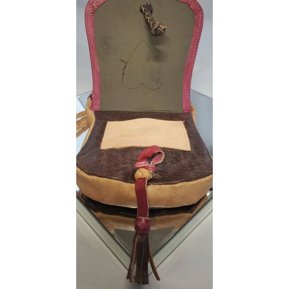 Vintage Handcrafted Leather Crossbody Purse Shoulder Bag - Picture 7 of 10